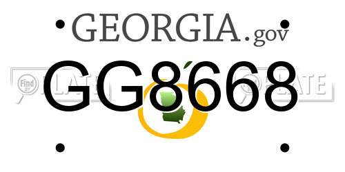GG8668 Georgia License Plate