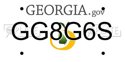GG8G6S Georgia License Plate