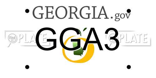 GGA3 Georgia License Plate