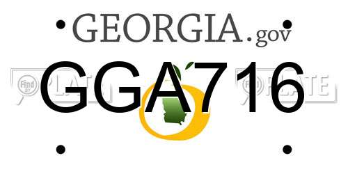 GGA716 Georgia License Plate