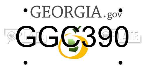 GGC390 Georgia License Plate