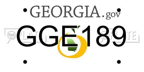 GGE189 Georgia License Plate