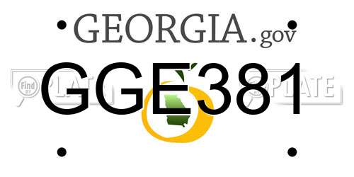 GGE381 Georgia License Plate