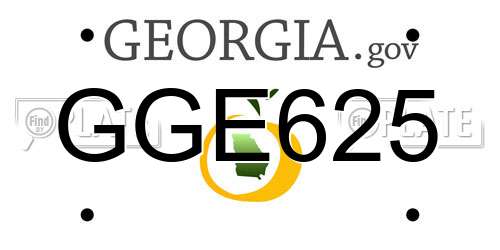 GGE625 Georgia License Plate