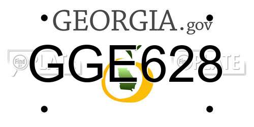GGE628 Georgia License Plate