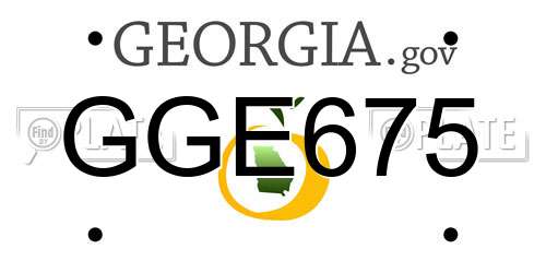 GGE675 Georgia License Plate