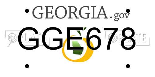 GGE678 Georgia License Plate