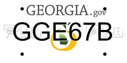 GGE67B Georgia License Plate