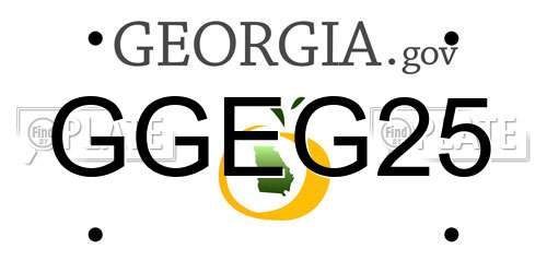 GGEG25 Georgia License Plate