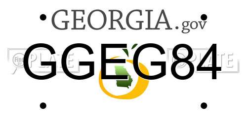 GGEG84 Georgia License Plate