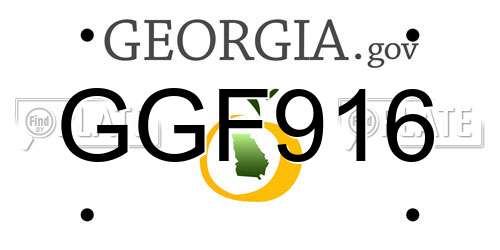 GGF916 Georgia License Plate