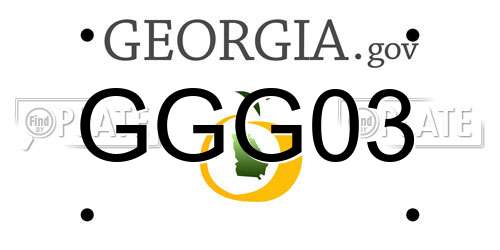 GGG03 Georgia License Plate