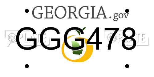 GGG478 Georgia License Plate