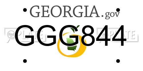 GGG844 Georgia License Plate