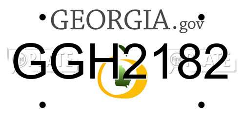 GGH2182 Georgia License Plate