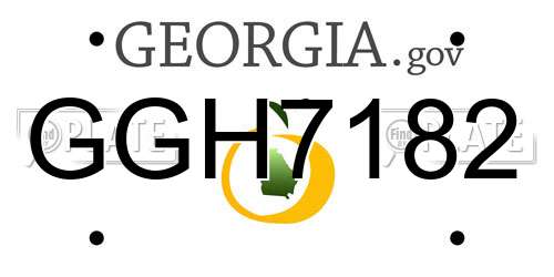 GGH7182 Georgia License Plate