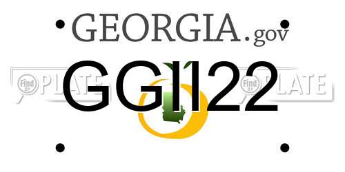 GGII22 Georgia License Plate