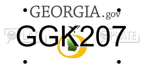 GGK207 Georgia License Plate