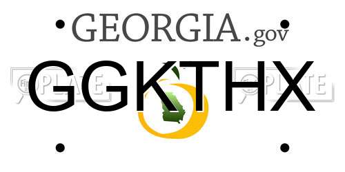 GGKTHX Georgia License Plate