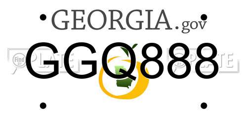 GGQ888 Georgia License Plate