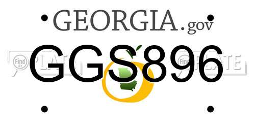 GGS896 Georgia License Plate