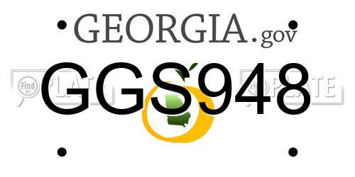 GGS948 Georgia License Plate