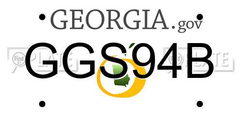 GGS94B Georgia License Plate