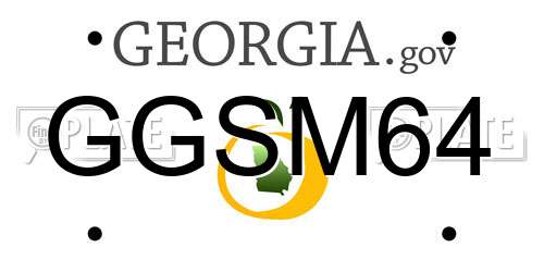 GGSM64 Georgia License Plate
