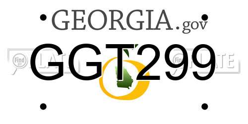 GGT299 Georgia License Plate