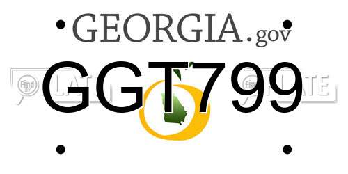 GGT799 Georgia License Plate