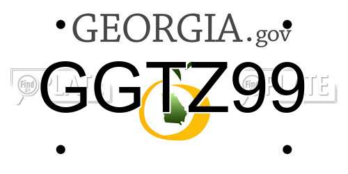 GGTZ99 Georgia License Plate