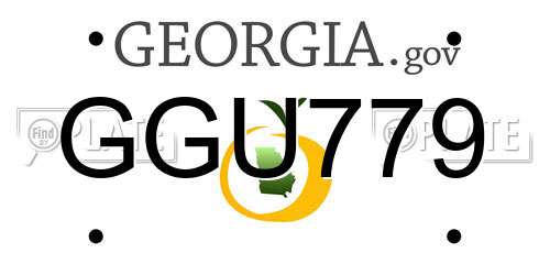 GGU779 Georgia License Plate