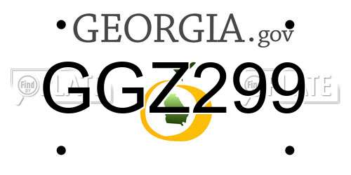 GGZ299 Georgia License Plate