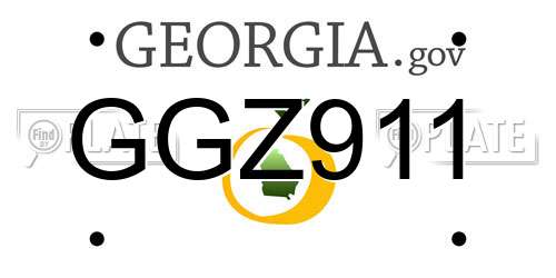 GGZ911 Georgia License Plate