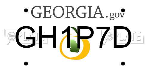 GH1P7D Georgia License Plate