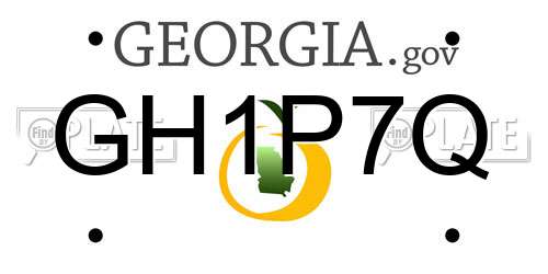 GH1P7Q Georgia License Plate
