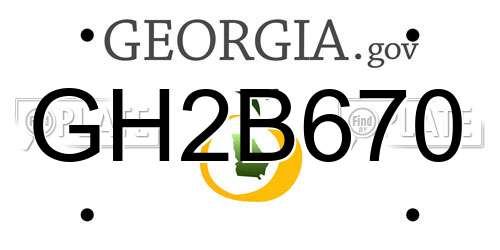 GH2B670 Georgia License Plate