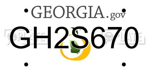 GH2S670 Georgia License Plate