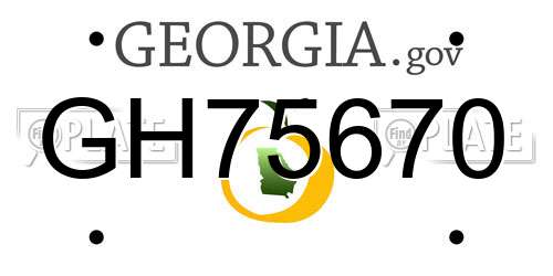 GH75670 Georgia License Plate