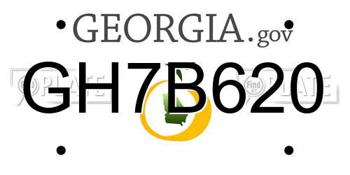 GH7B620 Georgia License Plate