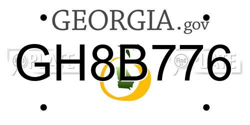 GH8B776 Georgia License Plate