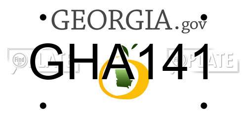 GHA141 Georgia License Plate