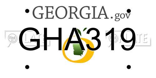 GHA319 Georgia License Plate