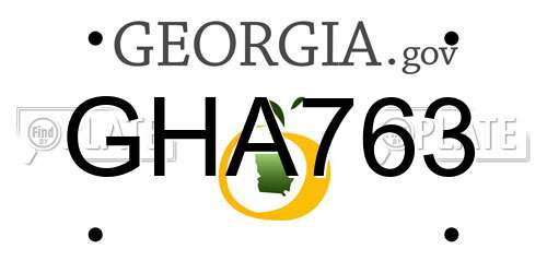 GHA763 Georgia License Plate