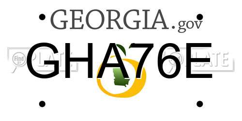 GHA76E Georgia License Plate