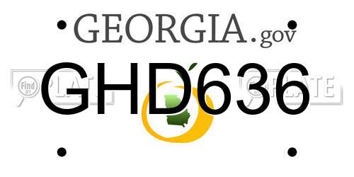 GHD636 Georgia License Plate