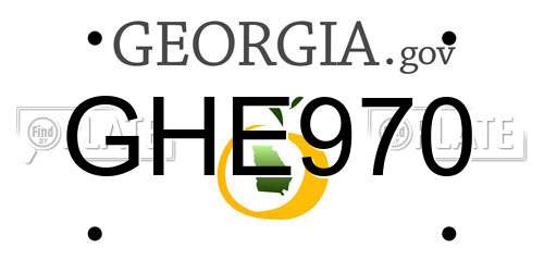 GHE970 Georgia License Plate