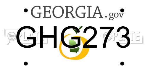 GHG273 Georgia License Plate