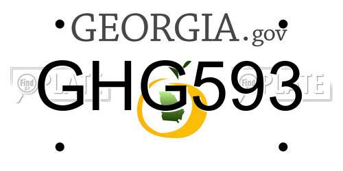 GHG593 Georgia License Plate