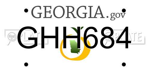 GHH684 Georgia License Plate